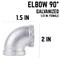 B & K STZ Industries 1/2 in. FIP each X 1/2 in. D FIP Galvanized Malleable Iron 90 Degree Elbow 313UPE90-12 - alternate 4